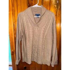 Karen Scott Women's Comfy Cable Knit Sweater Tan  Long Sleeve Size‎ Large